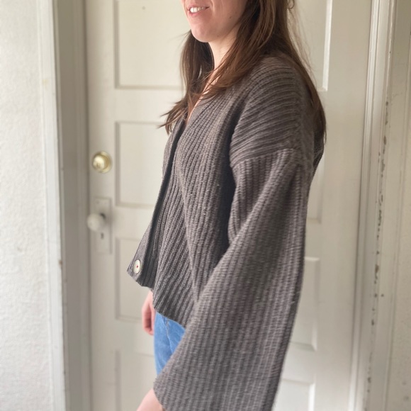 Madewell Wide-Sleeve Crop Cardigan Sweater